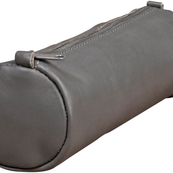 CLAIREFONTAINE Schlamperetui AgeBag 21x6cm 77033C grau, rund, Leder