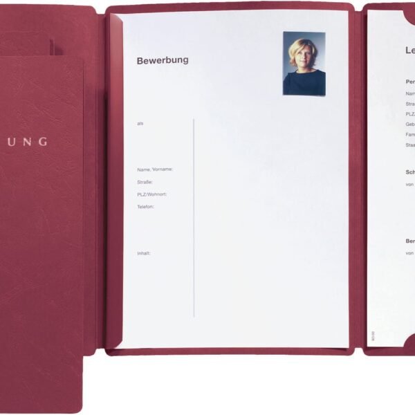 PAGNA Bewerbungsmappe Select 22016-01 rot 3-teilig 3 Stück