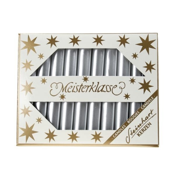 STEINHART Baumkerzen 100x13mm 02390-03 silber 20 Stück